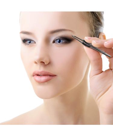 ANCIRS 4 Pack Slant Tip Tweezers for Eyebrow - Professional Stainless Steel Precision Pointed Blackhead Removal Tool - Buy Online on GoSupps.com