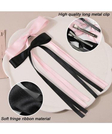 4pcs Hair Bows for Women Ribbon Long Tail Bowknot Hair Clips Elegant Tassel Hair Bow Clips Ponytail Holder Hair Accessories - Buy Online on GoSupps.com