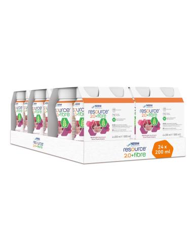 ReSource Resource 2.0+ Fiber Multifruit | 24 x 200 ml | High-calorie drinkable food for unwanted weight loss | Astronaut food | Building block food | 400 calories + 18 g of eggs
