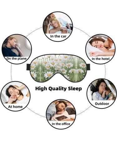White Daisy Print Unisex Sleep Eye Mask | Soft Comfort Eye Shade for Travel Yoga & Shift Work - Shop Now - Buy Online on GoSupps.com