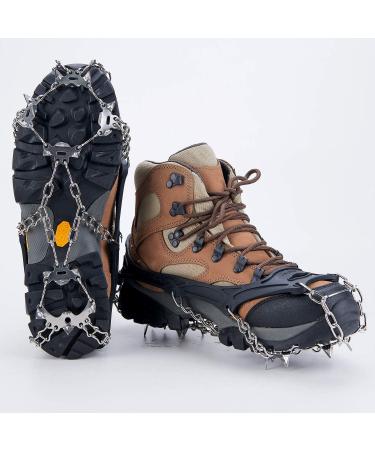 Uelfbaby Crampons 19 Spikes Ice Snow Grips Traction Cleats - Black Medium | Safe Walking, Jogging, Hiking on Snow & Ice | Fits S/M/L/XL/XXL Shoes - Buy Online on GoSupps.com
