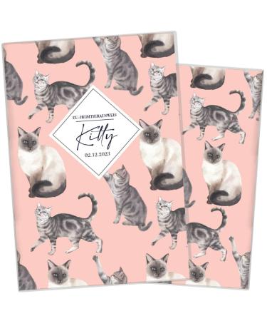 Wilhelm Fell case for the EU pet ID card for animals I personalized with names or date of birth i personal gift idea for pet owners I protective cover for the pet ID card (Kittty) EU petrol card personalized Kitty