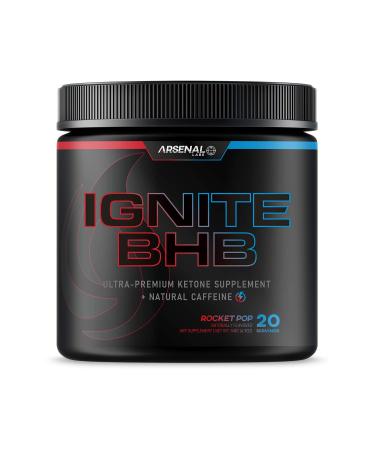 Ignite BHB + Caffeine Premium Endurance Formula for Increased Muscle Growth, Recovery, and Energy | Award Winning Taste | Rocket Pop | 20 Servings Rocket Pop (Caffeinated)