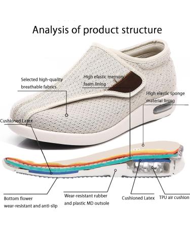 TDHLW Diabetic Orthopedic Shoes | Women's Air Cushion Slip-On Diabetic Walking Sneakers with Arch Support - Size 13 E - Buy Online on GoSupps.com