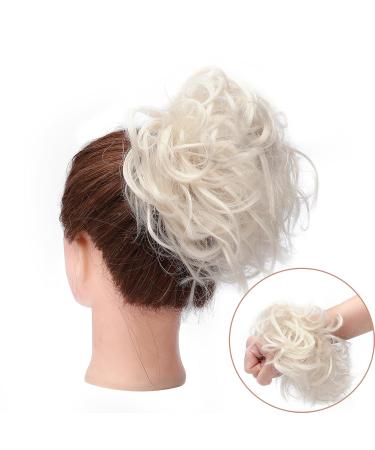 TESS Voluminous Messy Bun Hairpiece - White Blonde Hair Tie with Elastic Band for Women & Girls - 45g Bun Accessory - Buy Online on GoSupps.com