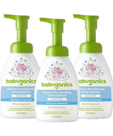 Babyganics Foaming Pump Hand Sanitizer, Alcohol Free, Fragrance Free, Kills 99.9% of Common Bacteria, Moisturizing, 8.45 Fl Oz (Pack of 3) - Buy Online on GoSupps.com