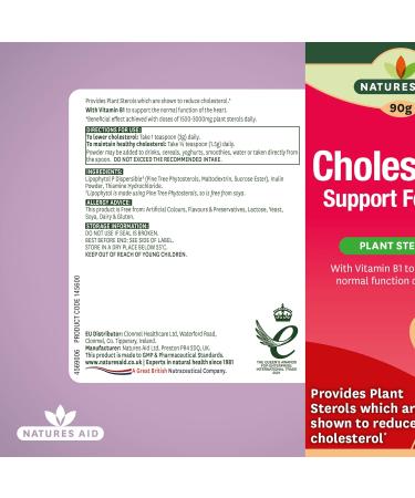 Natures Aid Cholesterol Support Formula with Plant Sterols & Vitamin B1 90 g Powder 145600 - Buy Online on GoSupps.com