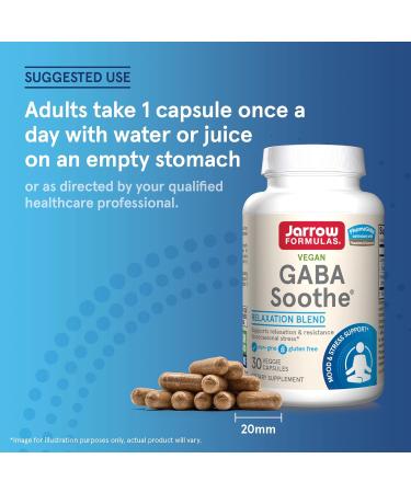 Jarrow Formulas GABA Soothe - 30 Veggie Caps for Relaxation & Stress Relief - Buy Online on GoSupps.com