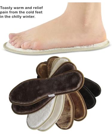 4 Pairs Thick Warm Shoe Inserts for Women - Fleece Shearing Faux Wool Insoles for Winter Boots & Slippers - Size 8 M US/Men's 7 M US - Buy Online on GoSupps.com