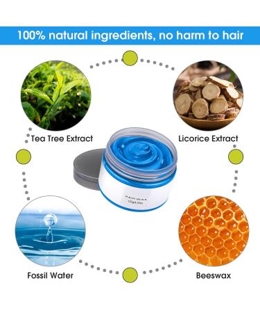 Temporary Hair Clay Color - 2PCS Washable Pomade for Kids & Adults | Strong Hold Dye Wax for Parties Cosplay & Birthdays (Gray & Blue - Buy Online on GoSupps.com