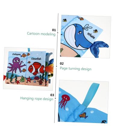 Ibasenice 4-Piece Soft Fabric Tail Towel Book Set for Toddlers | Early Education Animal Knowledge & Crackling Books | Peach Skin Baby Bath Books - Buy Online on GoSupps.com
