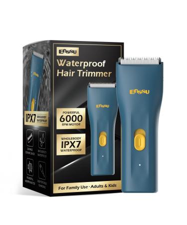 ENSSU Hair Clippers Waterproof Men Body Hair Trimmer Cordless Hair Cutting Kit for Head Rechargeable Home Barber Haircut Trimmer for Kids/Men/Boys/Adults Dark Blue