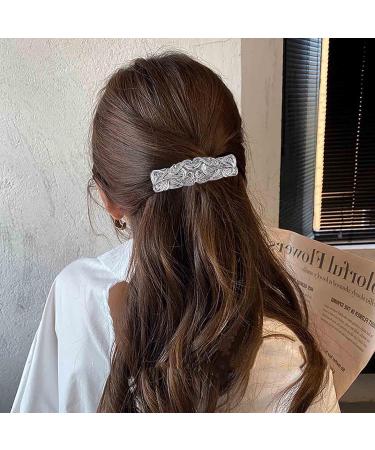 Yheakne Vintage Geometric Silver Hair Clip Barrette for Women and Girls - Buy Online on GoSupps.com