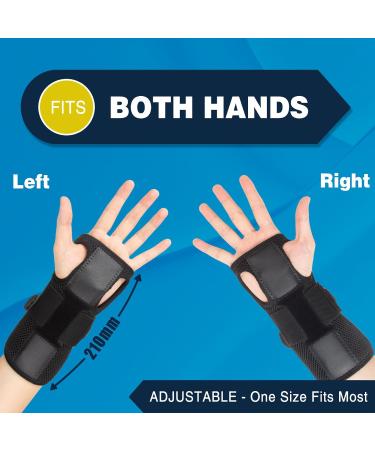 Adjustable Wrist Brace for Carpal Tunnel | Night Sleep Support | Arthritis & Tendonitis Relief - Black - Buy Online on GoSupps.com