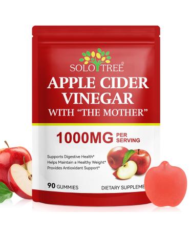 NIFEISHI Apple Cider Vinegar Gummies (1000mg) Apple Cider Vinegar with Mother (90Count) ACV Gummies w/Vitamin B6 & B12 Folic Acid Vegan Non-GMO Gluten- & Gelatin-Free