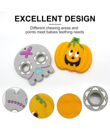 Sensory Chew Necklace for Kids 2 Pack Silicone Baby Teether Toys Santi & Me Teething Toys for Babies Halloween Toys Xmas Christmas Gift(Halloween teether) - Buy Online on GoSupps.com