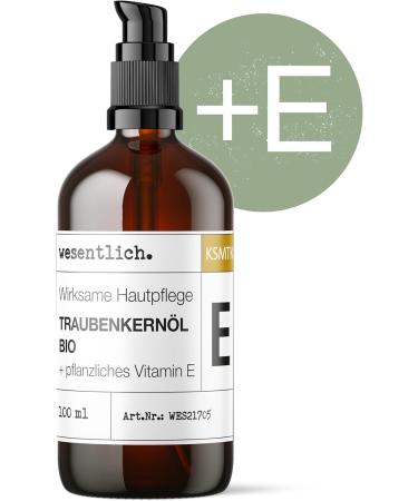 essential Grape seed oil organic + vitamin E 100 ml 100 naturally pure from wesentlich with dispenser - Buy Online on GoSupps.com