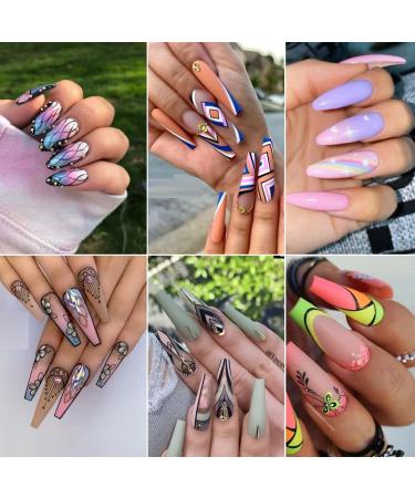 6Pcs Nail Art Brushes for Fine Lines & Details - Gel Polish Painting Brushes Set for Long & Thin Designs - Nail Art Liner Brushes Kit (7/9/11/15/18/25mm) - Buy Online on GoSupps.com