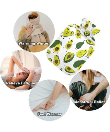 NAANLE Cartoon Avocado Hot Water Bottle - 2L Transparent Large for Bed & Pain Relief | Hand & Feet Warmer - Heat & Cold Therapy - Buy Online on GoSupps.com