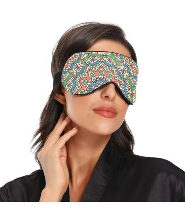 Haskirky Light Blocking Eye Mask - Adjustable Unisex Travel Mask for Deep Sleep and Meditation - Mandala Pattern - Buy Online on GoSupps.com