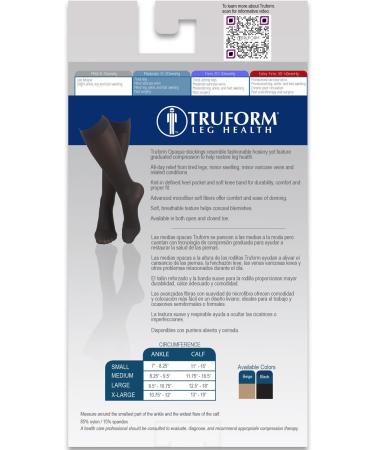 Truform Women's Compression Stockings 15-20 mmHg Knee High - Opaque Black X-Large (2 Count) - Best for Support & Comfort - Buy Online on GoSupps.com
