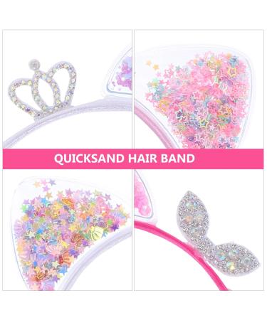 Lurrose 6-Piece Sequin Cat Ears Headband - Rainbow Bling Kitty Hair Band & Mermaid Crown Accessories for Christmas & Halloween Party Favors - Buy Online on GoSupps.com