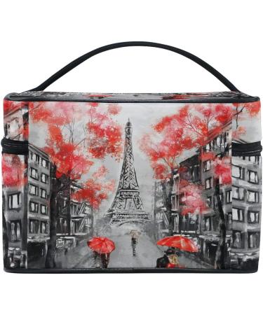Vintage Paris Make-Up Bag - Eiffel Tower Cosmetic Organizer for Women | Travel Case & Brush Storage - Buy Online on GoSupps.com