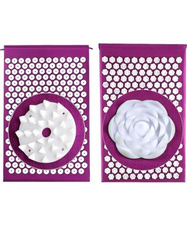 Nealpar Acupressure Mat & Pillow Set Ultra-Comfort for Back Neck & Foot Pain Relief | Travel Bag Included | Purple Lotus Thorn Design - Buy Online on GoSupps.com