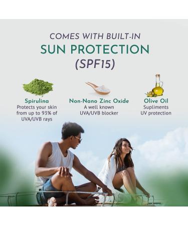 Om Botanical Natural Face Moisturizer - pH-Balanced Lightweight SPF 15 Cream for Women and Men - Vegan & Cruelty-Free - Buy Online on GoSupps.com