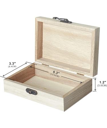 8 Pack 6x4x2 Inch Unfinished Wooden Boxes for Crafts - Small Keepsake, Wood Jewelry, Treasure Chest - Buy Online on GoSupps.com