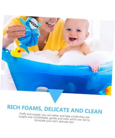 4 Pcs Baby Loofah Bath Scrubbers - Soft & Safe Bathing Supplies | Shower Scrubber & Spa Bath Sponge for Babies - Buy Online on GoSupps.com