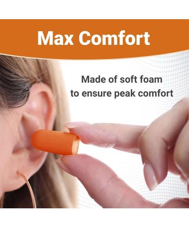 Individually Wrapped Soft Foam Earplugs - 30 Pairs Highest NRR 33dB - Comfortable Non-Toxic Ear Plugs for Sleeping Snoring Concerts Studying & Travel - Orange Color - Buy Online on GoSupps.com