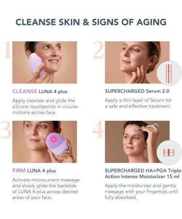 FOREO Firm & Clean Bundle - Luna 4 Plus Sensitive Cleansing Brush + SERUM 2.0 + Night Mask - Near Infrared Light Therapy Set - Buy Online on GoSupps.com