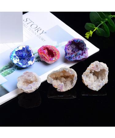 Natural Crystal Electroplate Agate Geode Irregular Cluster Stone Raw Crystals Rock Specimen Home Decor Gifts for (Color : Colorful Size : 50 80g) 50 80g Colorful - Buy Online on GoSupps.com