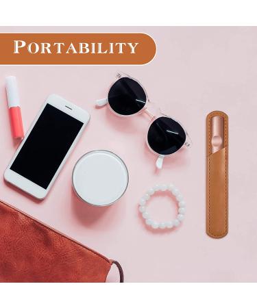 3-Piece Stainless Steel Nail Files Set with Leather Case - Rose Gold Handle Brown - Buy Online on GoSupps.com