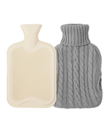ZEARLY Hot Water Bottle with Knitted Cover 2L Hot Water Bottle Hand Feet Winter Knitted Hot Water Bottle for Kids Men Women