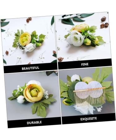 POPETPOP bridal hair accessories bridal headpieces for wedding Hair Side Comb Wedding Bridal Headpiece Bridal Headdress hair teasing comb bridal hair clip bride silk flower hair comb - Buy Online on GoSupps.com
