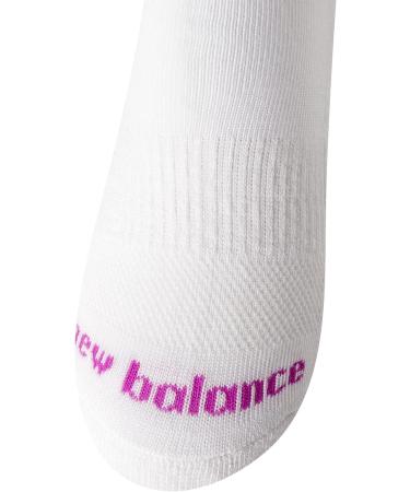 New Balance Girls' Cushion Quarter Cut Athletic Socks - 8 Pack, White, Large - Buy Online on GoSupps.com