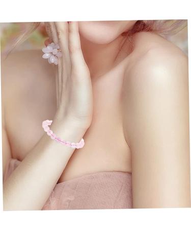 Exceart Portable Wristwalk Bracelet - Crystal & Pearl Ladies Accessories | Unisex Amethyst & Pink Gemstone Bracelet 0.8x7cm - Buy Online on GoSupps.com