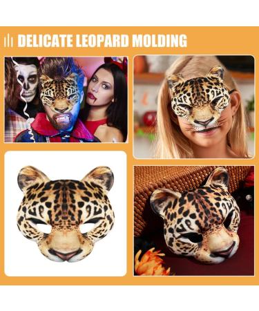 Pretyzoom 2-Pack Leopard Masks - 3D Animal Half-Face Masquerade Masks for Halloween & Costume Parties - Buy Online on GoSupps.com