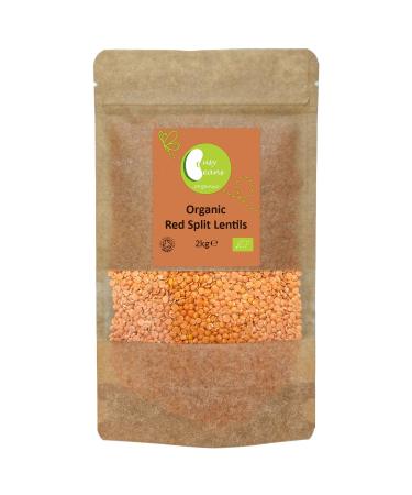 Organic Red Split Lentils -Certified Organic- by Busy Beans Organic (2kg)
