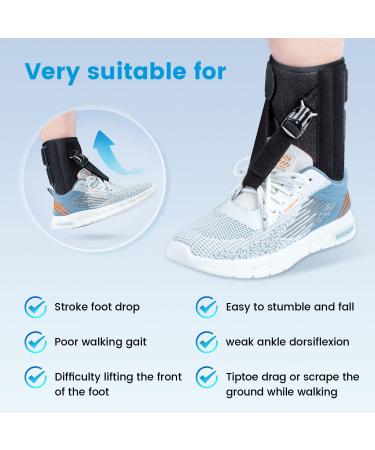 Adjustable Drop Foot Brace for Men and Women - AFO Brace for Walking with Shoes - Helps with Ankle Dorsiflexion Weakness - Buy Online on GoSupps.com