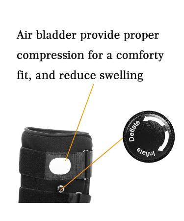Jewlri Short Air Walker Fracture Boot - Large, Inflatable, Aluminum Brackets - For Broken Foot Fractures & Sprains - Left/Right Ankle Protection - Buy Online on GoSupps.com