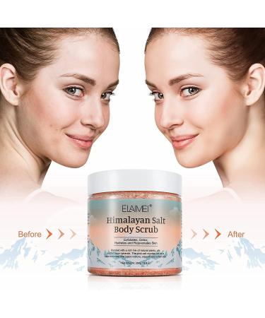 Premium Himalayan Salt Body Scrub with Lychee Oil Natural Exfoliating Salt Scrub for Acne Cellulite Deep Cleansing Scars Wrinkles Exfoliate and Moisturize Skin - Buy Online on GoSupps.com