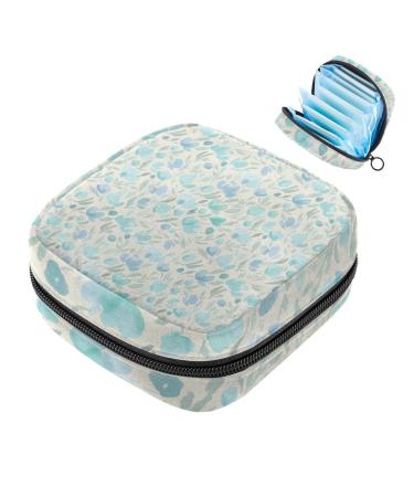 Light blue women bind with floral pattern large menstrual cup bag with zipper periods bags panty lores tampons for girls and women