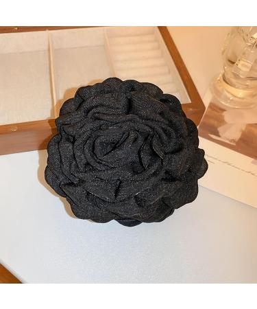 Large Camellia Flower Decor Hair Claw Back Head Bathing Hair Clip Anti-slip Hair Barrette Headdress Hair Accessories Pink - Buy Online on GoSupps.com