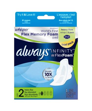 Always Infinity Size 2 Super Pads with Wings 3 Count