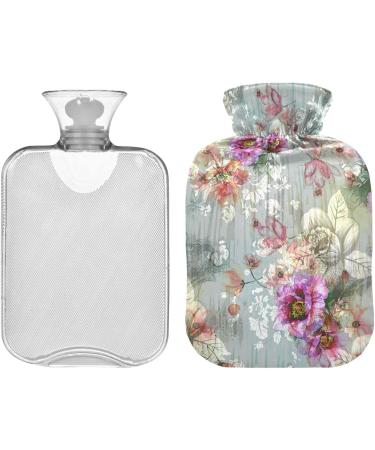 NAANLE Colorful Digital Flower Hot Water Bottle with Cover - 1L for Back Pain Relief & Hot/Cold Therapy | International Shipping - Buy Online on GoSupps.com