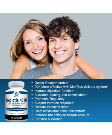 USANUTRA Probiotics for Women and Men 40 Billion CFUs Living Probiotics 20x More Effective wth Maktrek - Buy Online on GoSupps.com