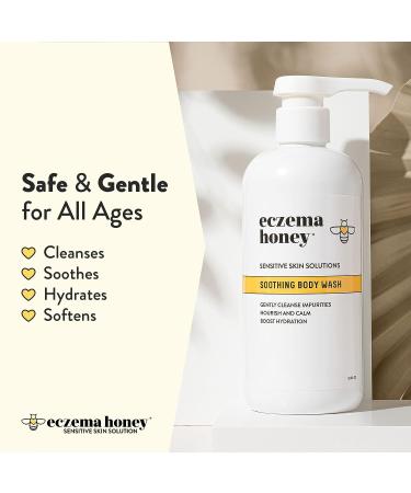Honey Soothing Body Wash for Eczema Relief - Gentle Shower Gel for Sensitive Skin - For Adults, Kids & Babies - 13 Fl Oz - Buy Online on GoSupps.com